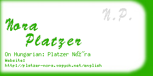 nora platzer business card